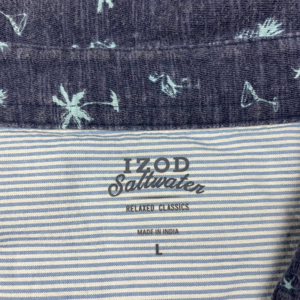 Izod Saltwater Relaxed Classics Short Sleeve Polo Men's Size Large - Picture 4 of 8
